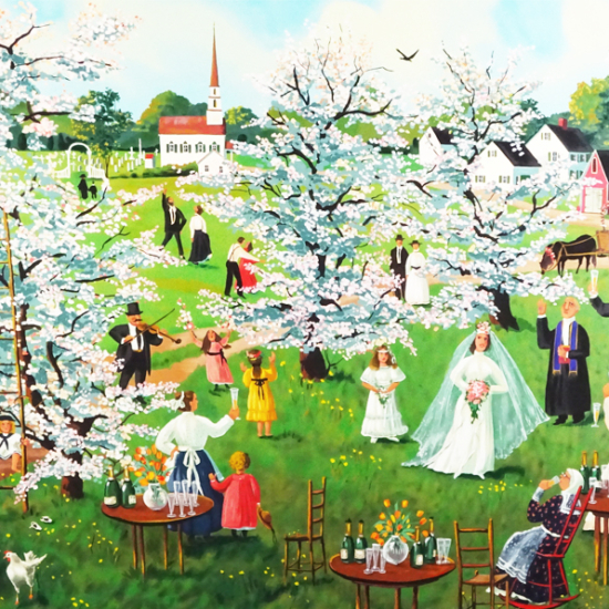 サリー・コールドウェル・フィッシャーの絵画作品　タイトルは、花嫁に